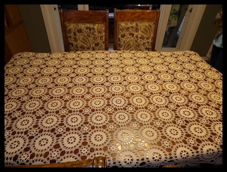 Heavy Cotton Crochet Tablecloth - 4