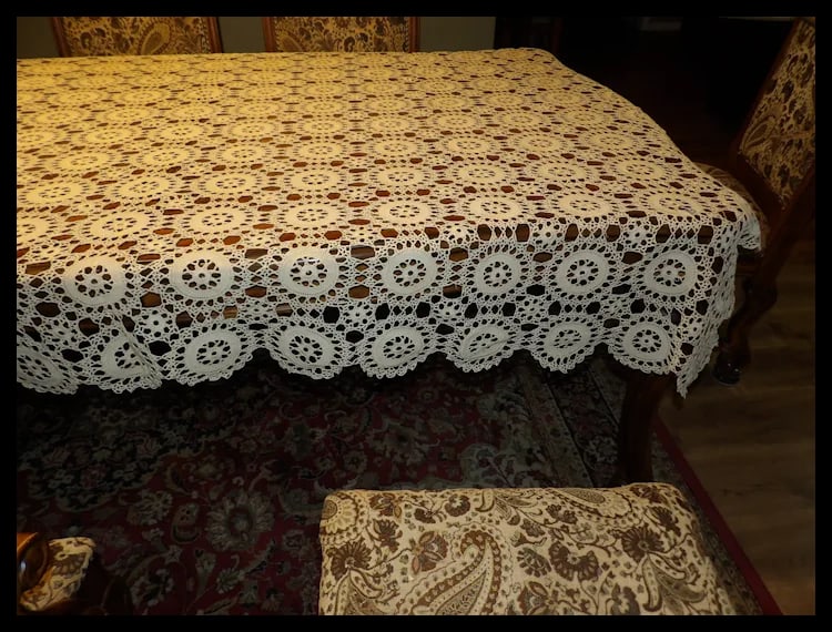 Heavy Cotton Crochet Tablecloth - 5