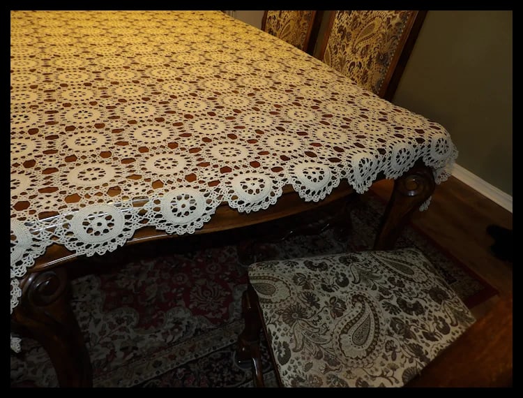 Heavy Cotton Crochet Tablecloth - 6