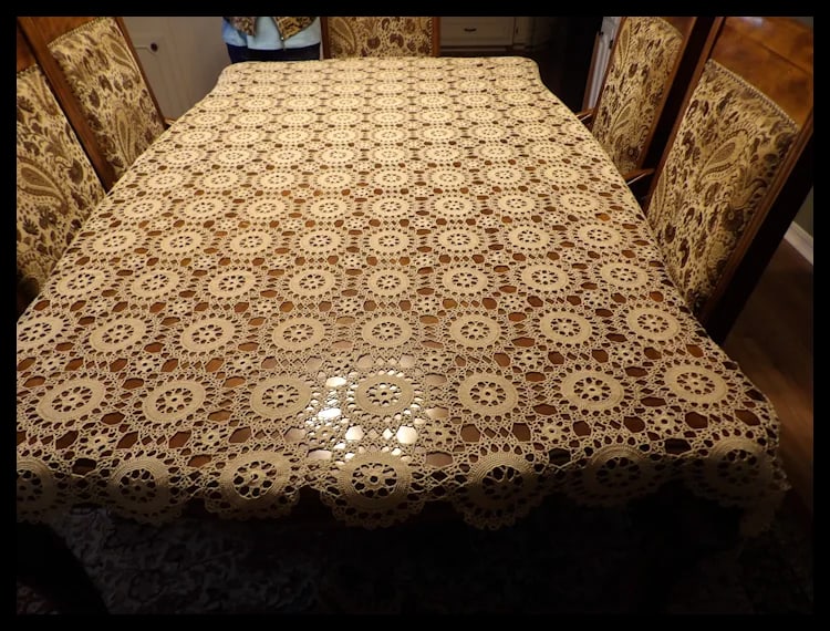 Heavy Cotton Crochet Tablecloth - 9