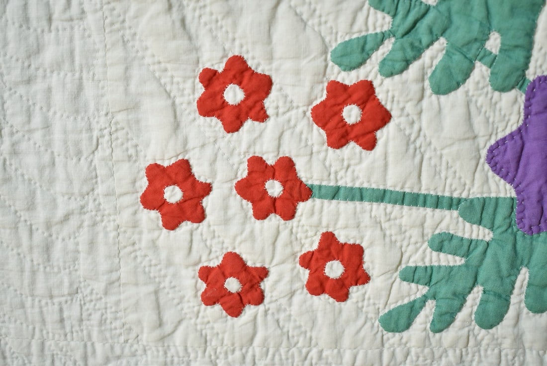 1930's Floral Bouquet Applique Quilt - 14