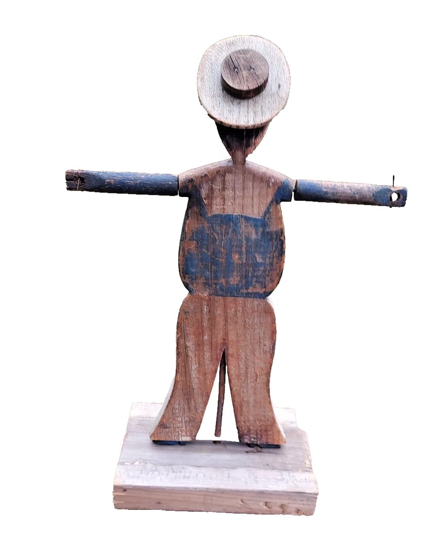 Antique Sailor Whirligig Wooden 19th Century Amazing - 3