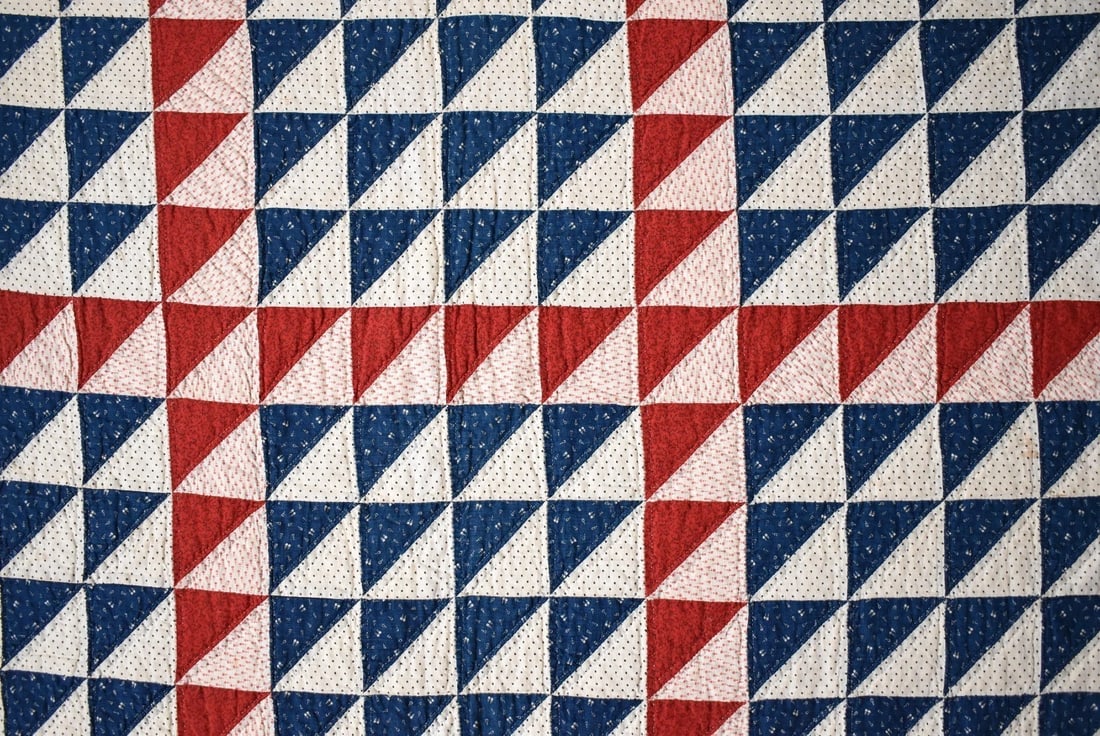 1890's Red, White & Blue Quilt - 10