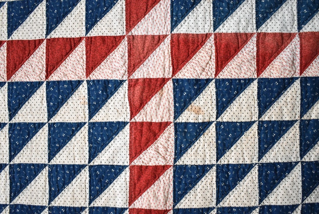 1890's Red, White & Blue Quilt - 11
