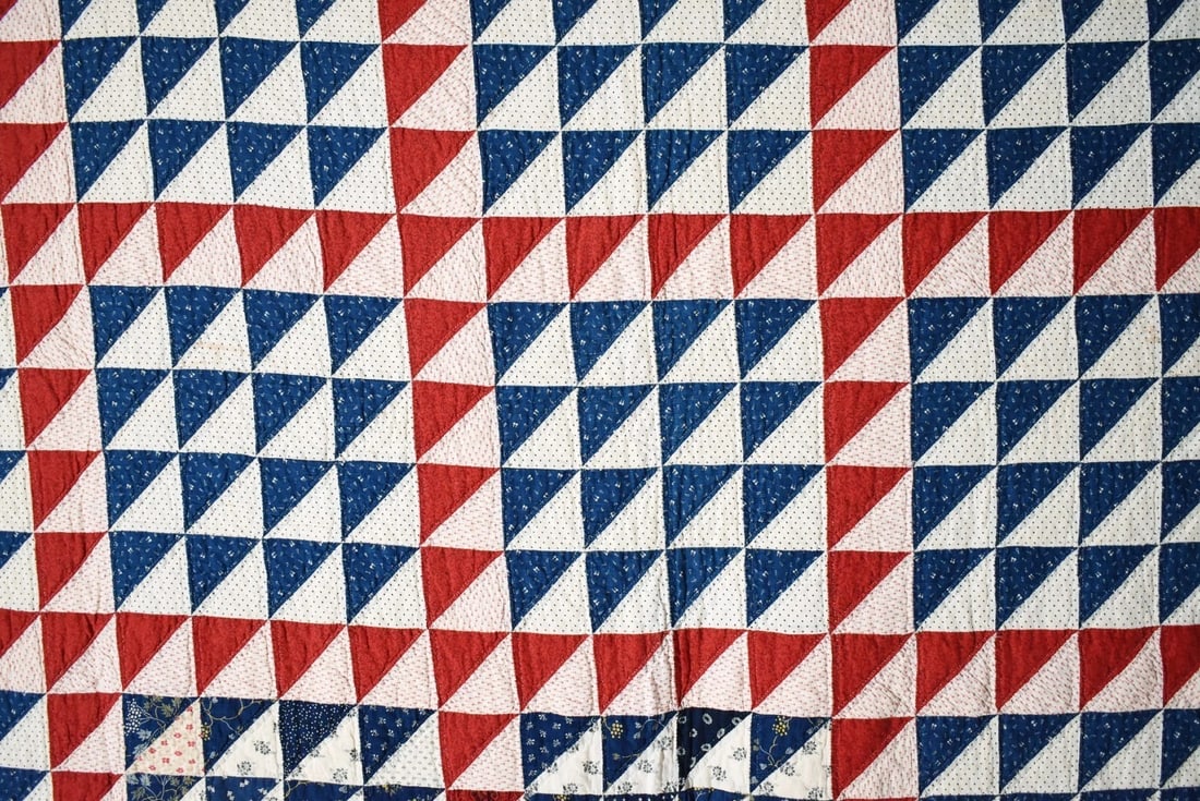 1890's Red, White & Blue Quilt - 2