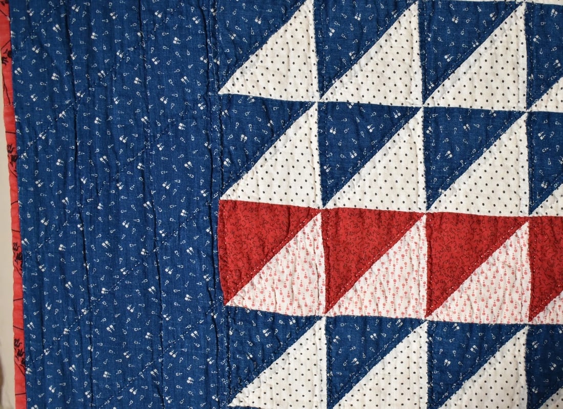 1890's Red, White & Blue Quilt - 4