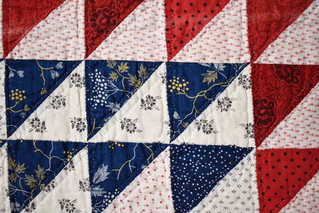 1890's Red, White & Blue Quilt - 6