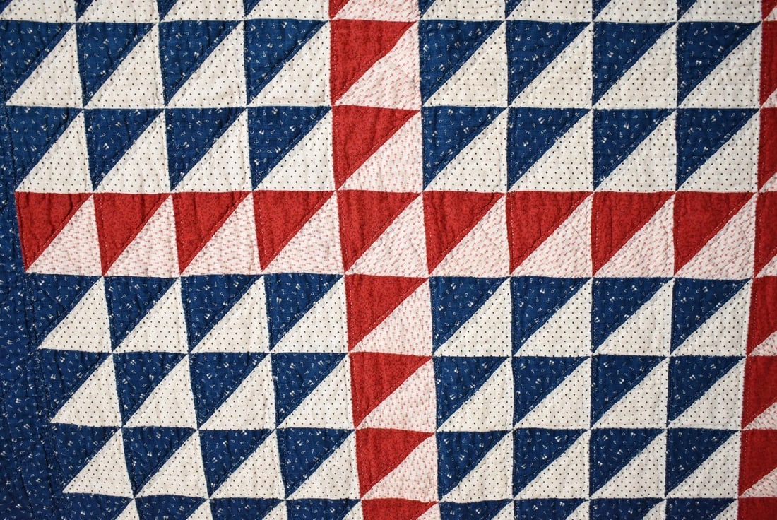 1890's Red, White & Blue Quilt - 8