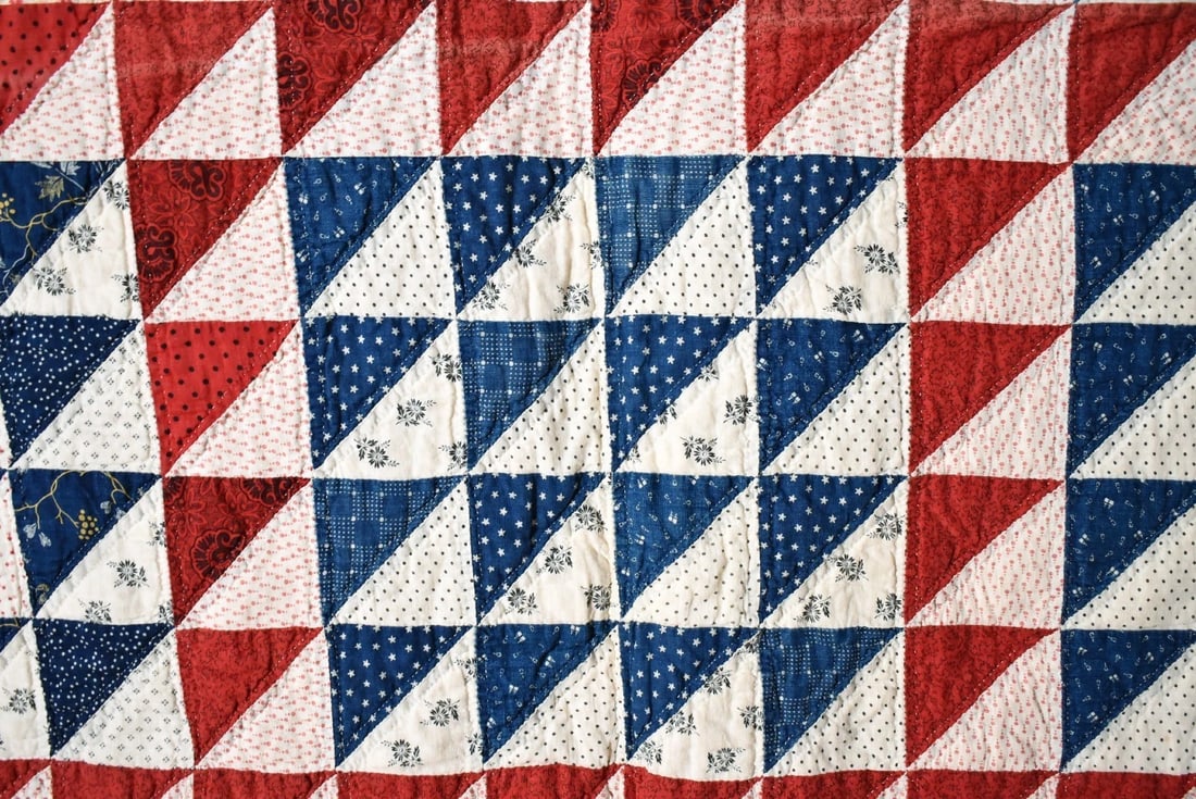 1890's Red, White & Blue Quilt - 9