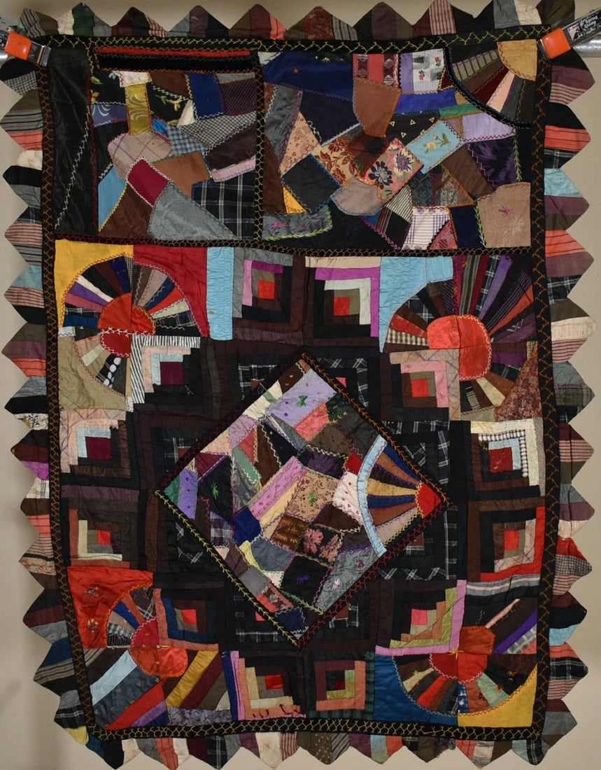 1880's Victorian Silk Crazy Quilt (1 of 11)