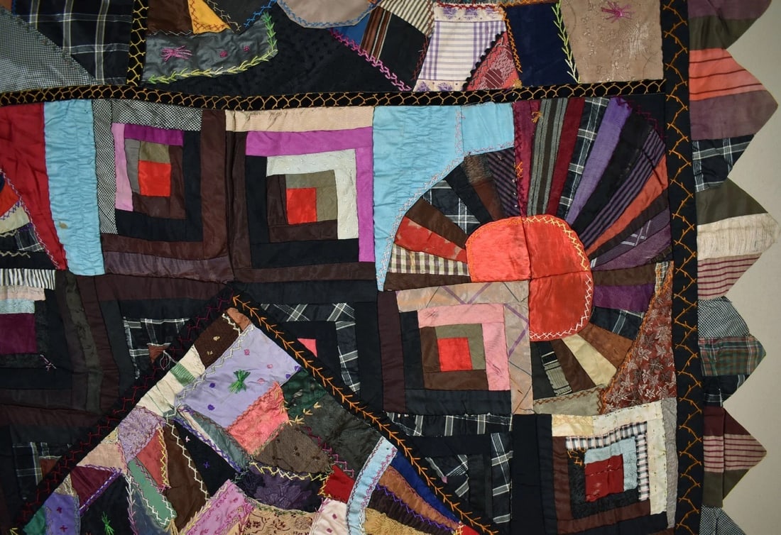 1880's Victorian Silk Crazy Quilt - 2