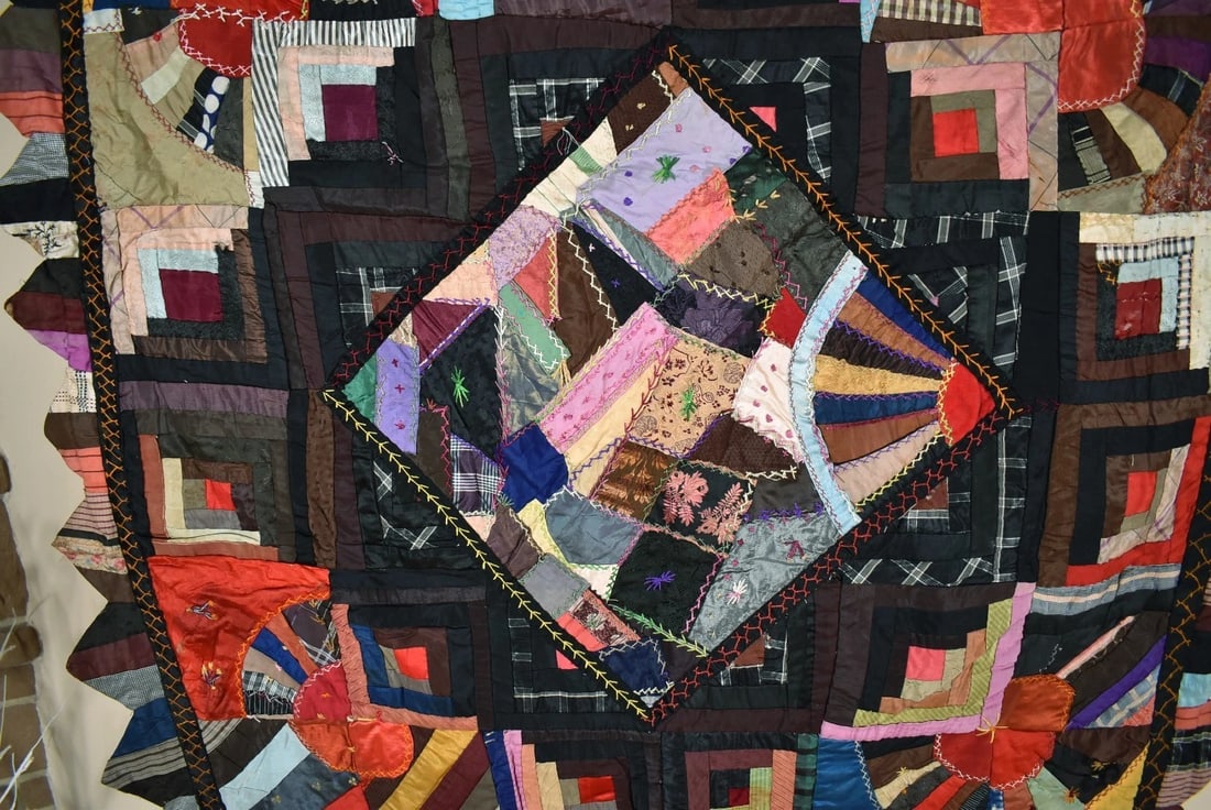 1880's Victorian Silk Crazy Quilt - 3