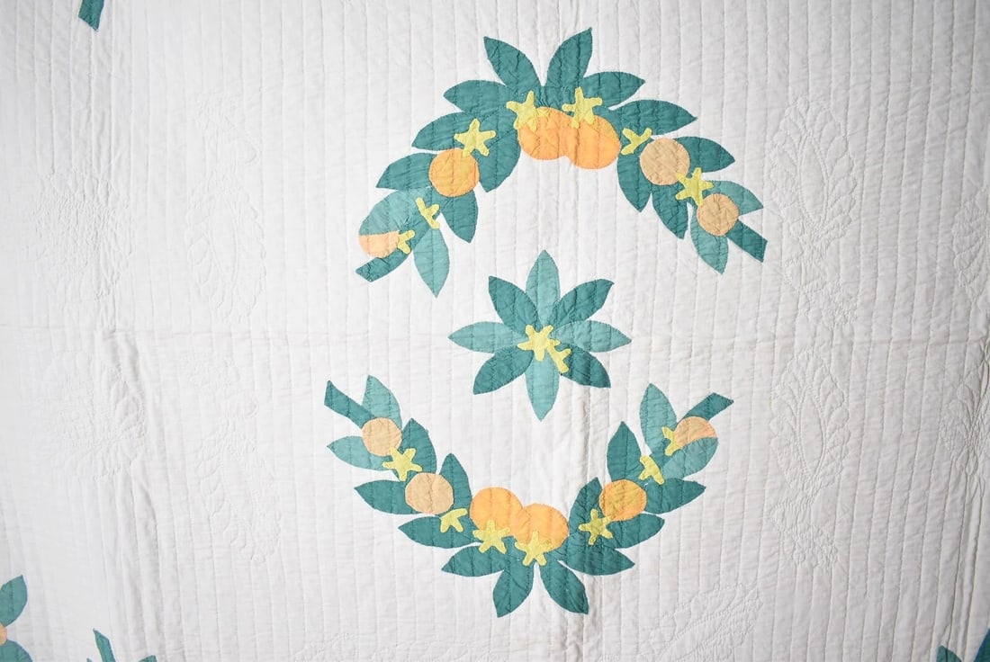 30's Orange Blossom Applique Quilt - 2