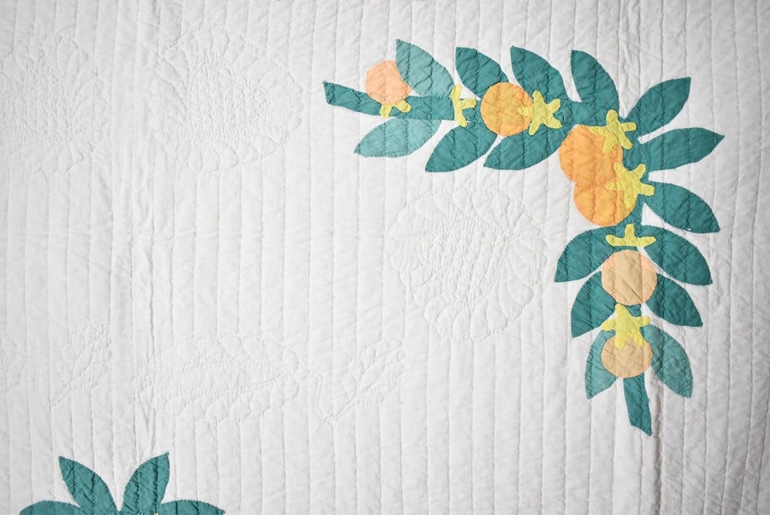 30's Orange Blossom Applique Quilt - 3