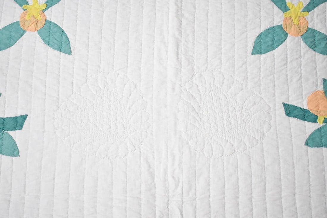 30's Orange Blossom Applique Quilt - 4