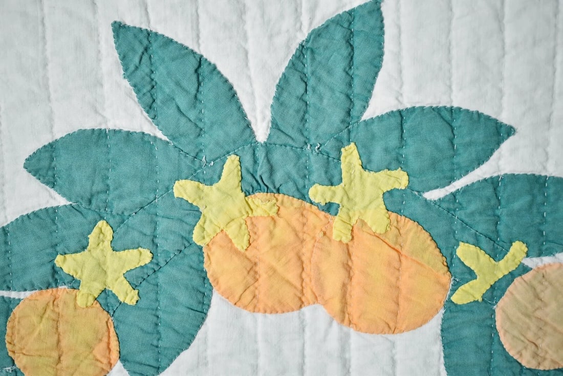 30's Orange Blossom Applique Quilt - 5