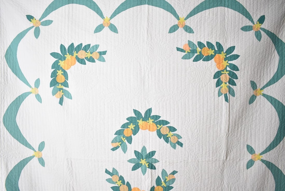 30's Orange Blossom Applique Quilt - 8