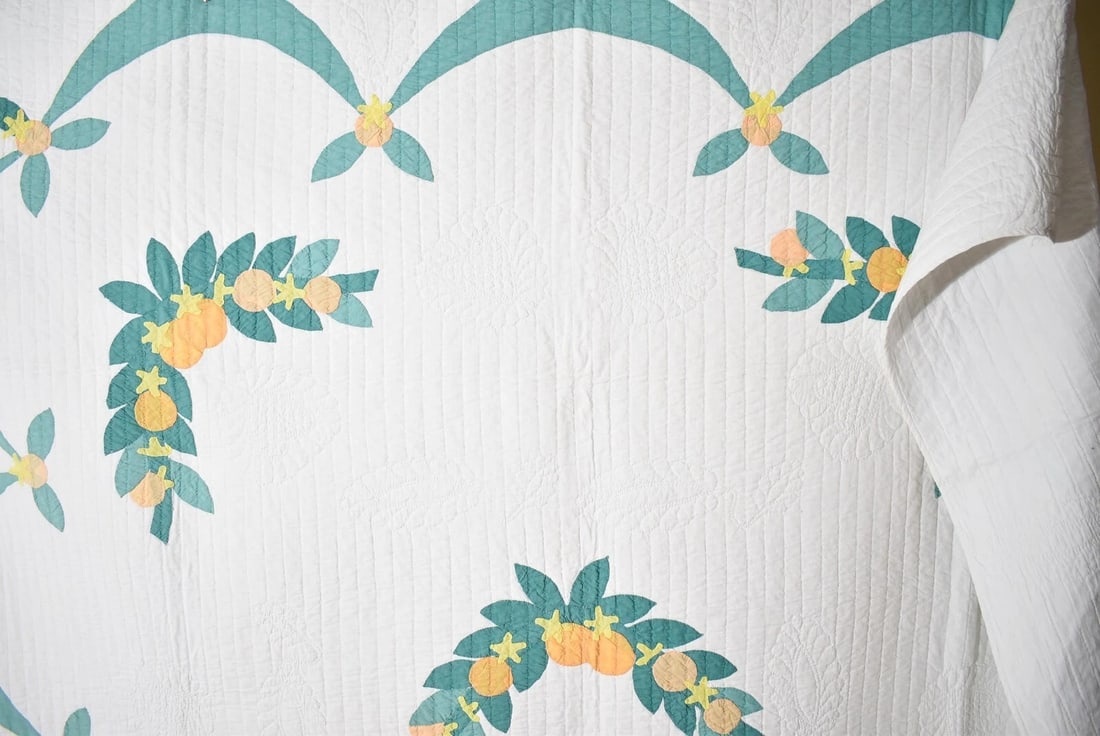 30's Orange Blossom Applique Quilt - 9