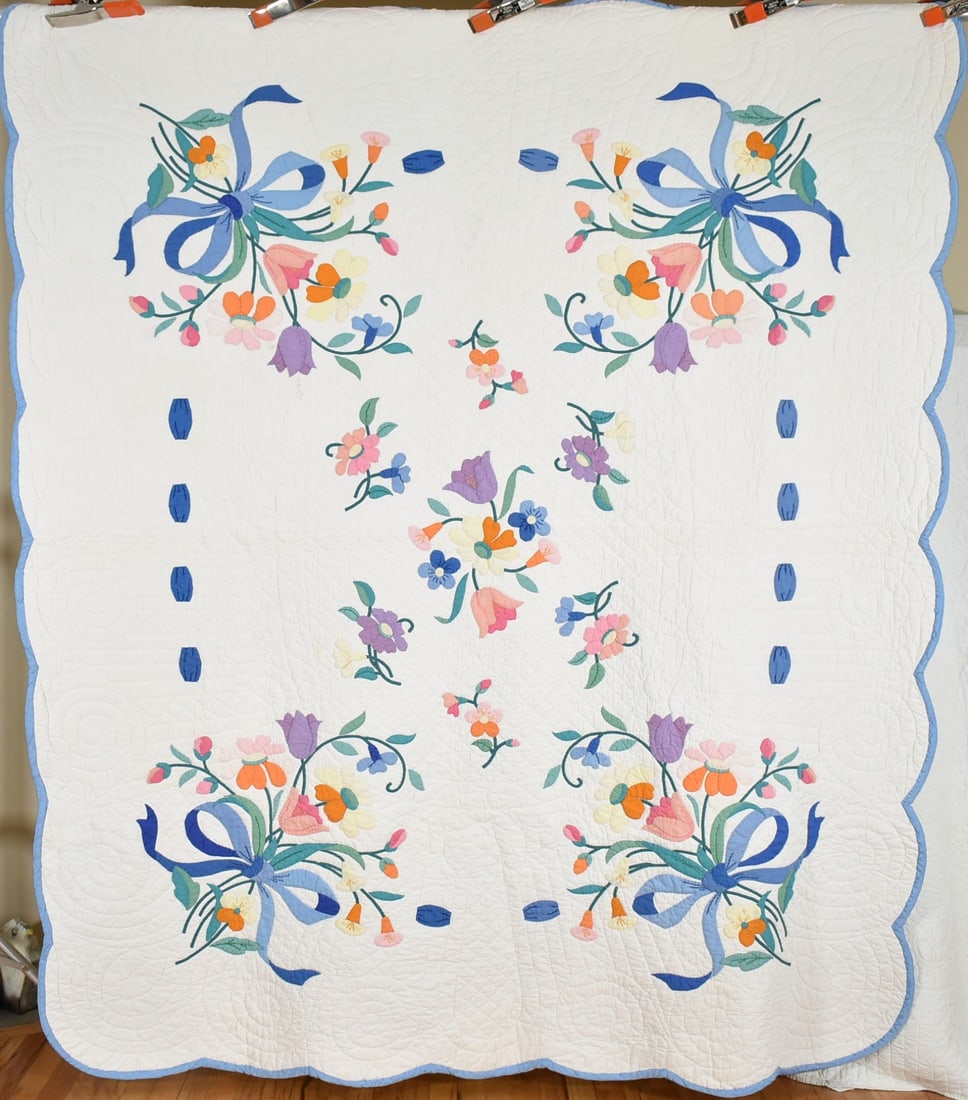 30's Floral Bouquet Applique Quilt (1 of 8)