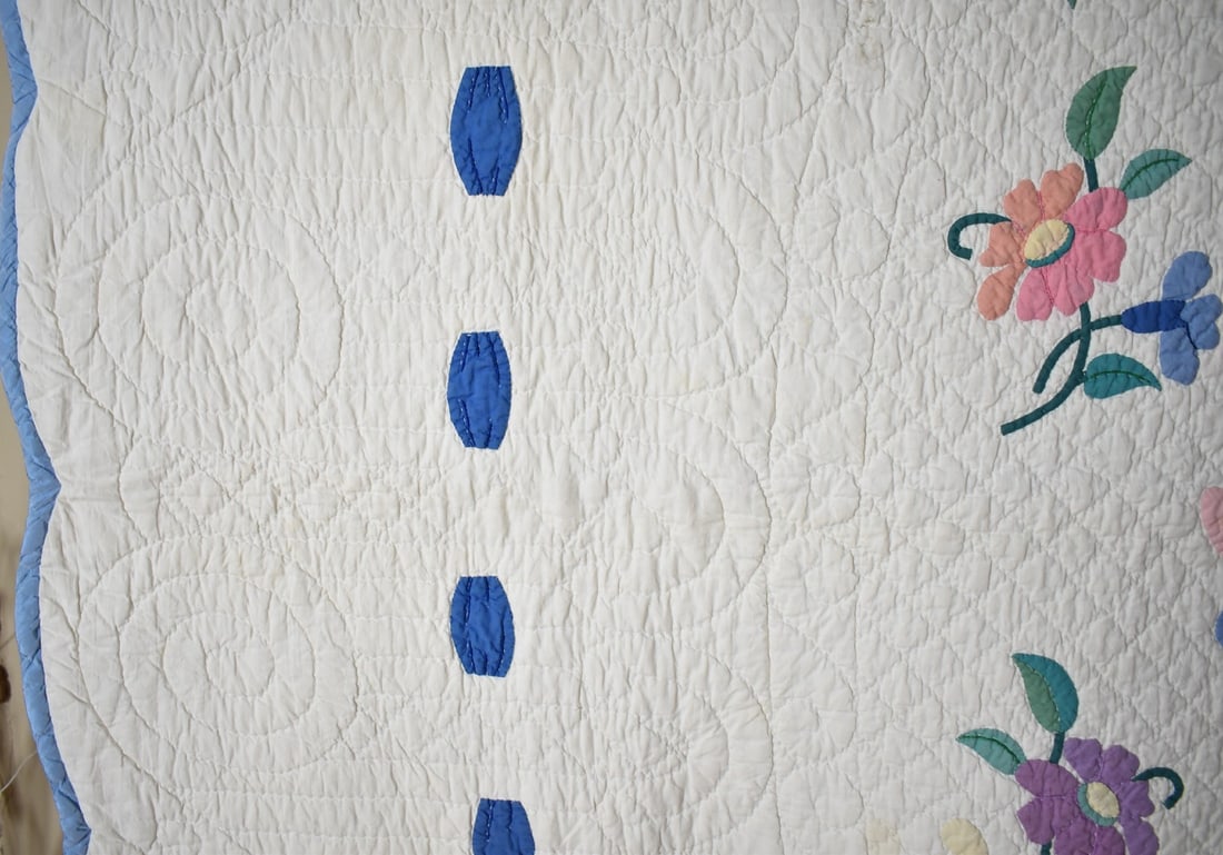 30's Floral Bouquet Applique Quilt - 5