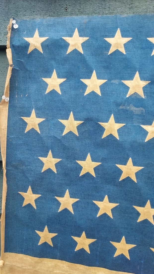 45 Star Parade Flag 34 x 54" rare size Starched Muslin excellent - 2