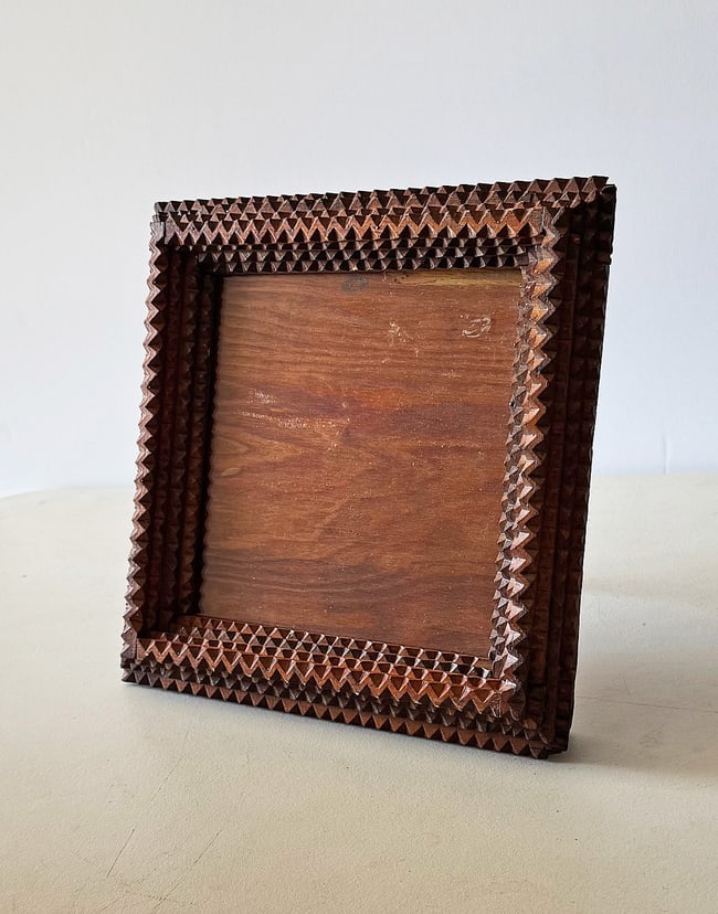 Tramp Art Tabletop Frame w Glass - 2