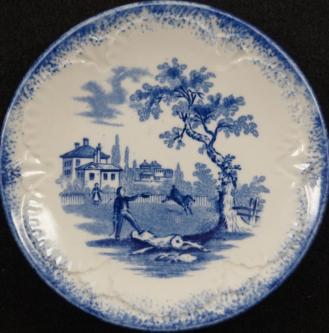 Child's Blue China Plate 4 5/8" #9 - 2