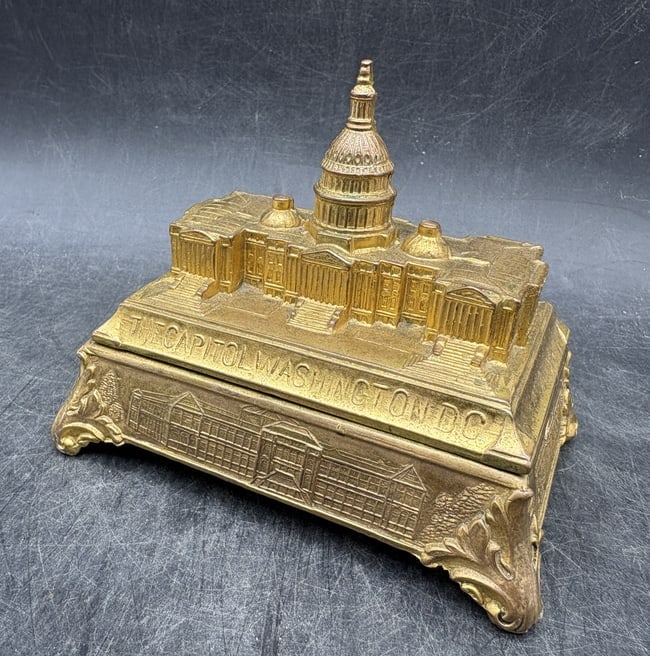 Jennings Brothers Vintage Capitol Washington DC Building Jewelry or Trinket Box - 2