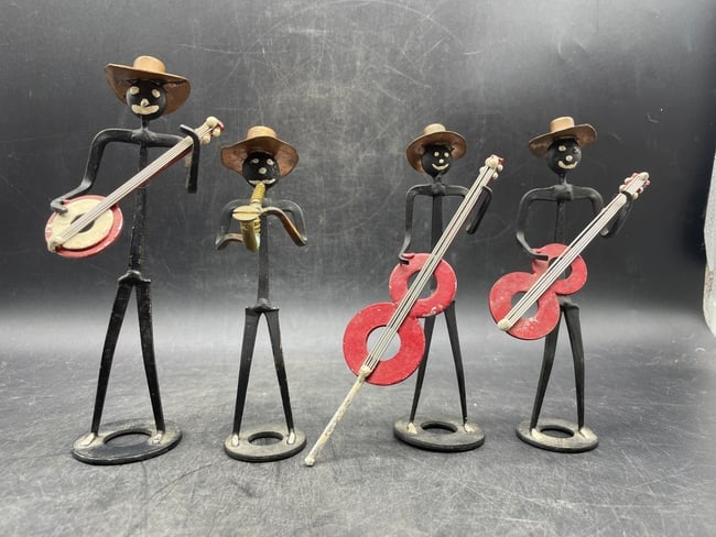 Black Americana Wire Figures Jazz Band 4 piece - 3
