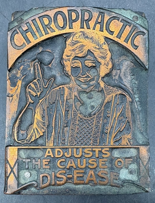 CHIROPRACTIC ADJUSTS THE CAUSE OF DIS-EASE Vintage Printer Block (1 of 7)