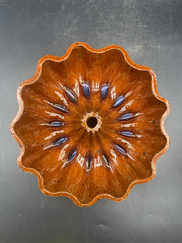 8" Vintage Turks Head Pottery Redware Mold - 2