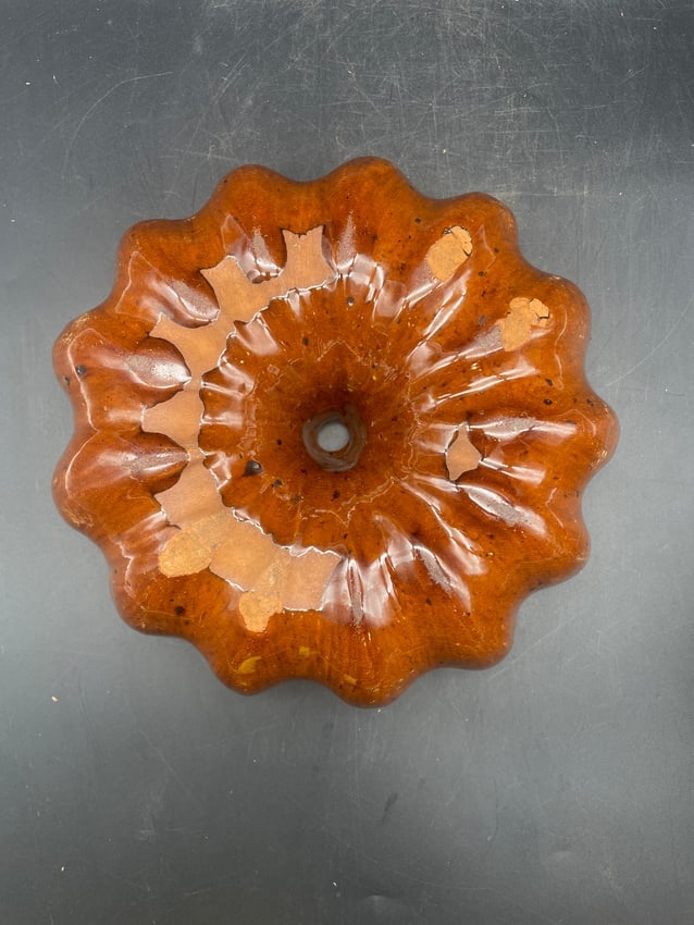 8" Vintage Turks Head Pottery Redware Mold - 5