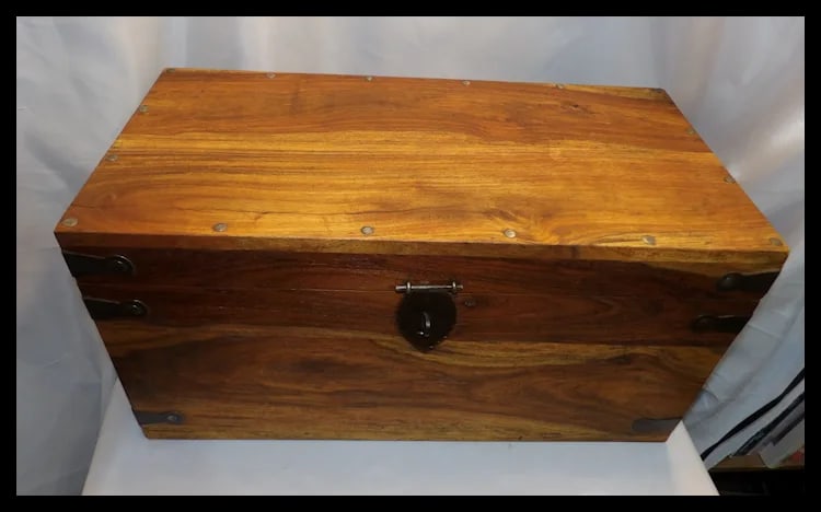 Wooden Storage Chest- Cast Iron Hardware - 3