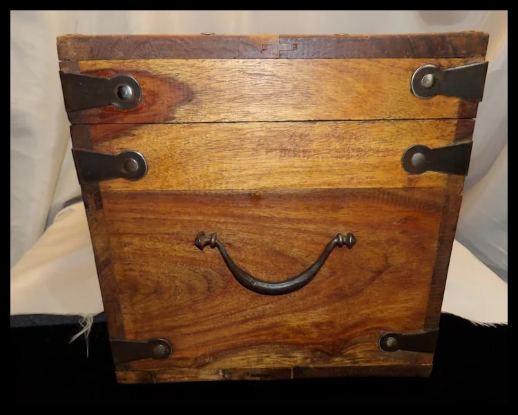 Wooden Storage Chest- Cast Iron Hardware - 6