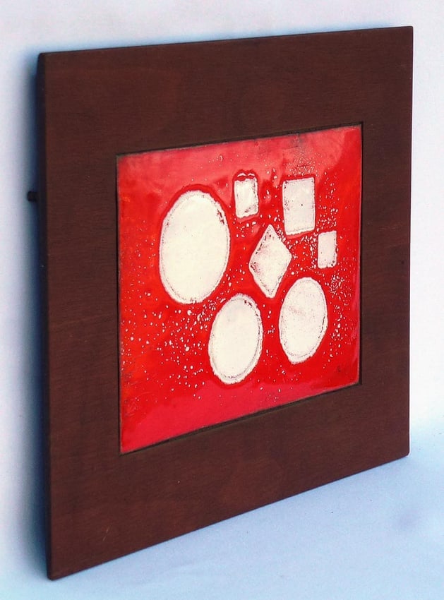 A colorful Mid-Century modern style enameled plaque - 3