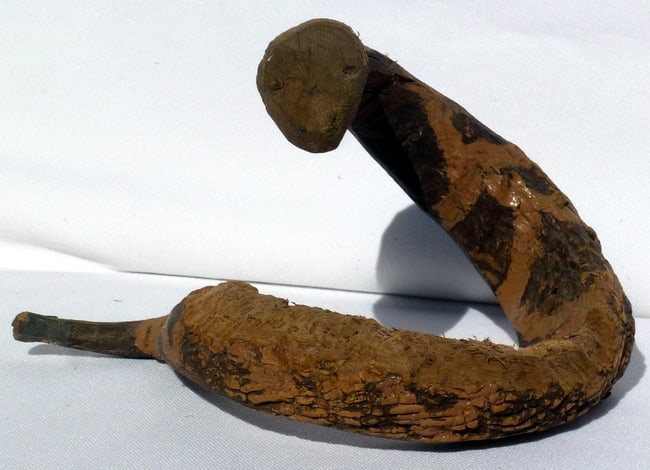 A carved and painted folk art snake - 6