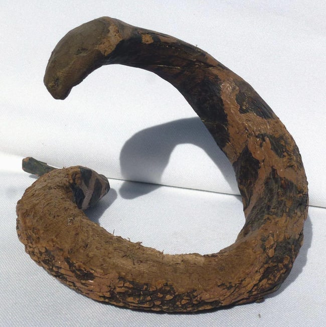 A carved and painted folk art snake - 7