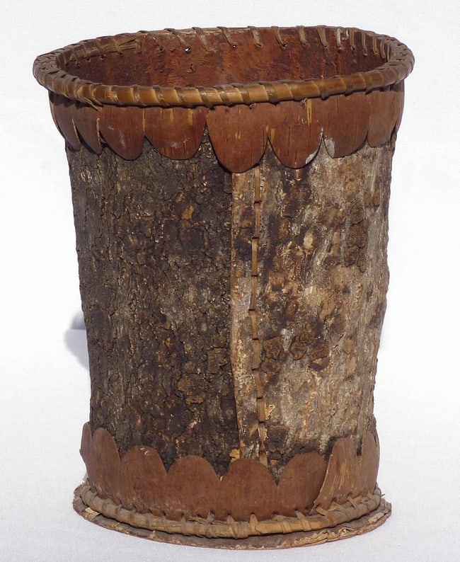 A birch bark vase, possibly made about the 1930's - 3