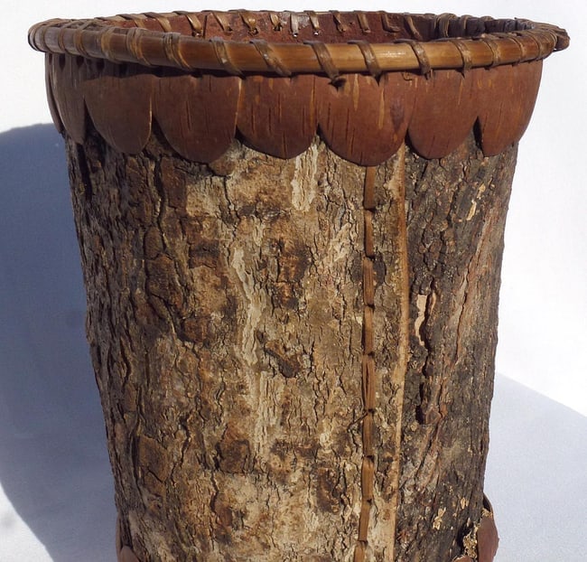 A birch bark vase, possibly made about the 1930's - 4