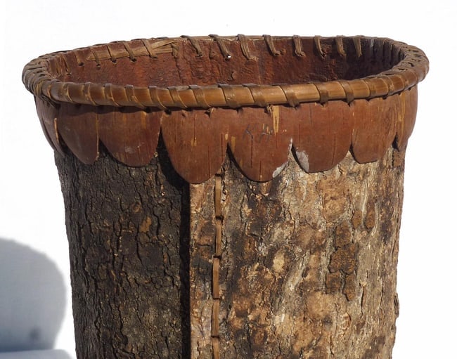 A birch bark vase, possibly made about the 1930's - 5