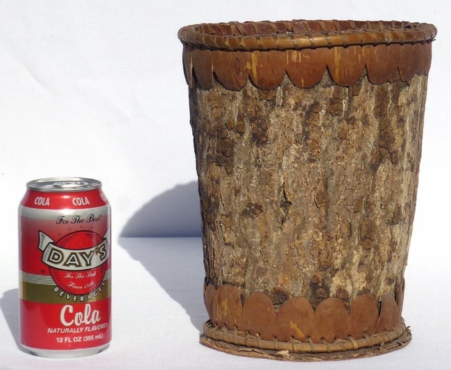 A birch bark vase, possibly made about the 1930's - 6