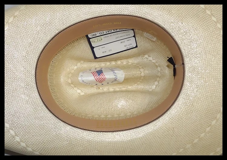 American Hat Company American Para Panama Straw Cowboy Hat Size 7 NOS - 8