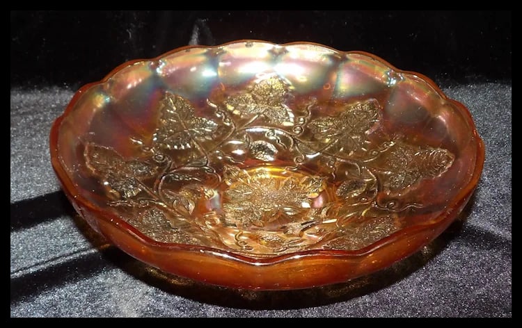 Rare Millersburg 8 1/4" Footed Strawberry Wreath Marigold Bowl - 2