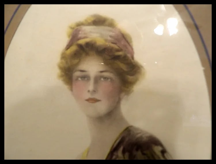 Antique Hand Colored Lithograph of Woman - 4