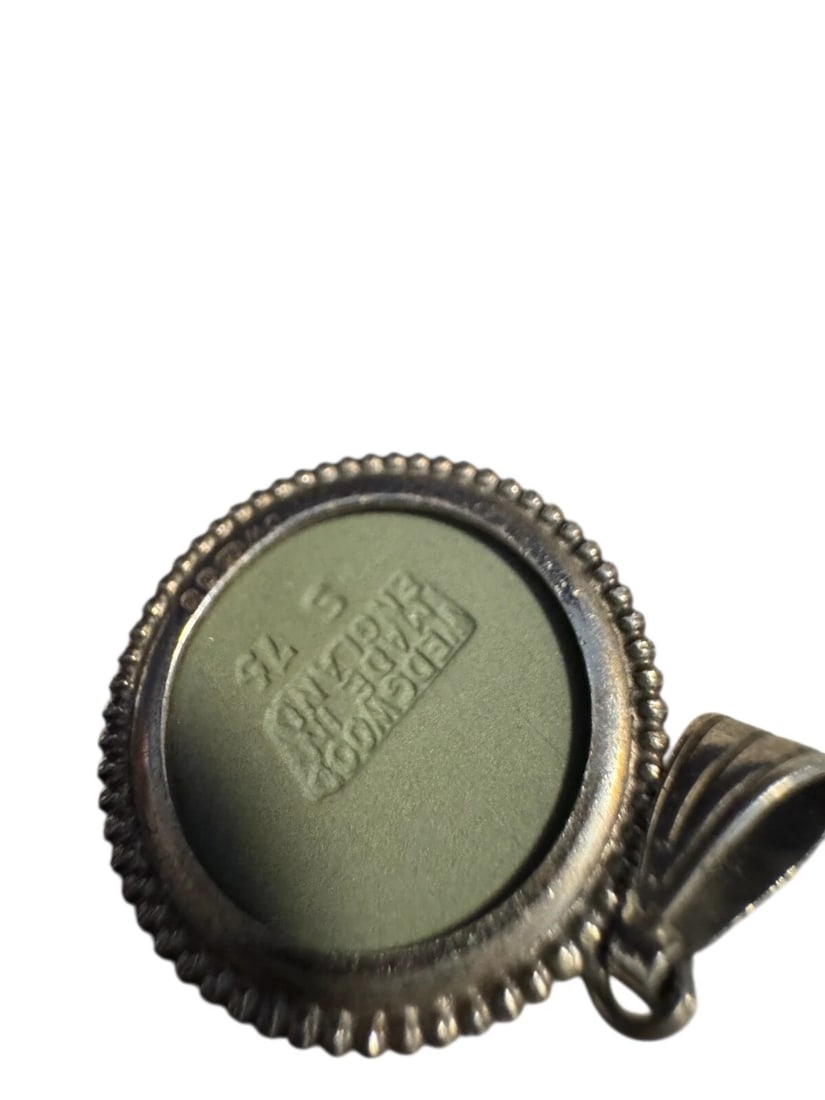 Vintage TWO Wedgwood Jasper Jewelry Pendant in box - 3