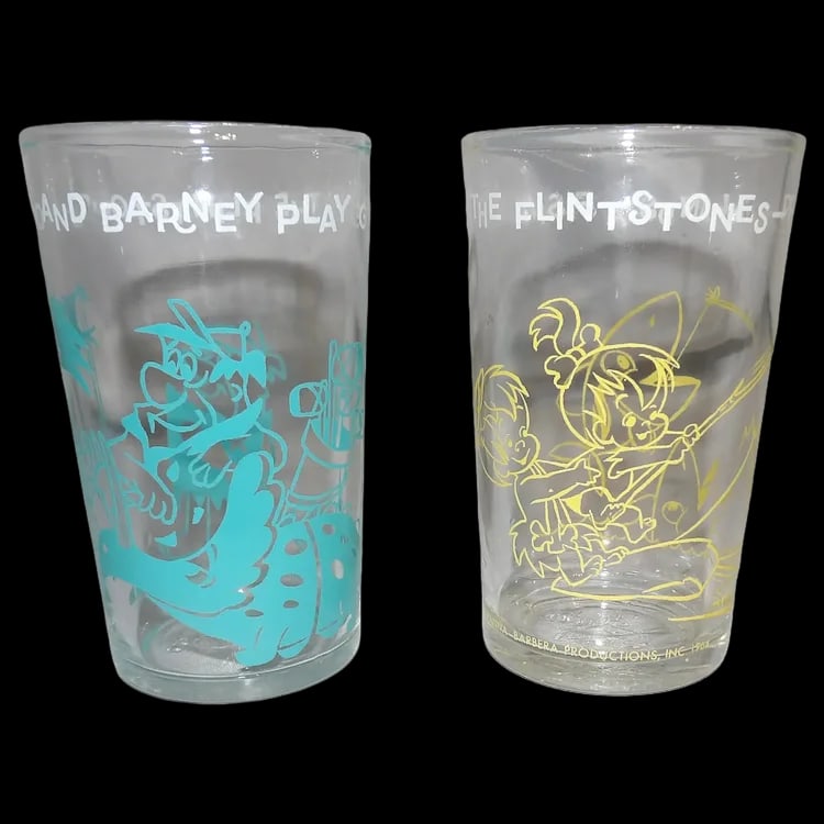 1960's Hanna-Barbera Flintstone Jelly Glasses (1 of 7)