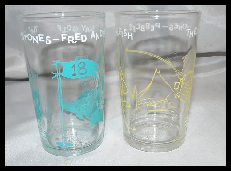 1960's Hanna-Barbera Flintstone Jelly Glasses - 6