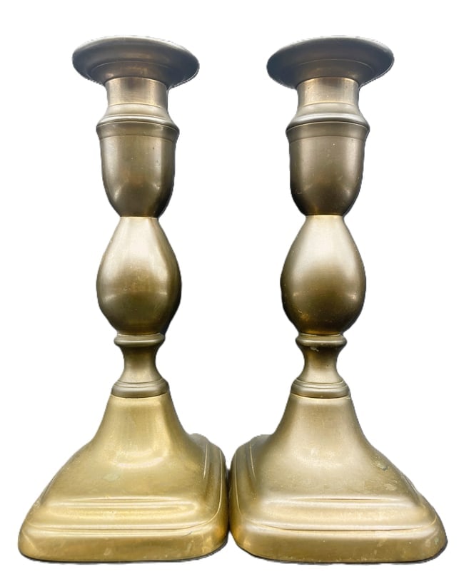 Vintage Pair of Ornate Brass Adjustable Candlesticks Candle Holders - 2