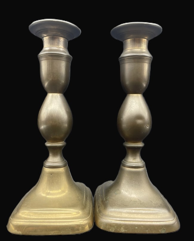 Vintage Pair of Ornate Brass Adjustable Candlesticks Candle Holders - 4