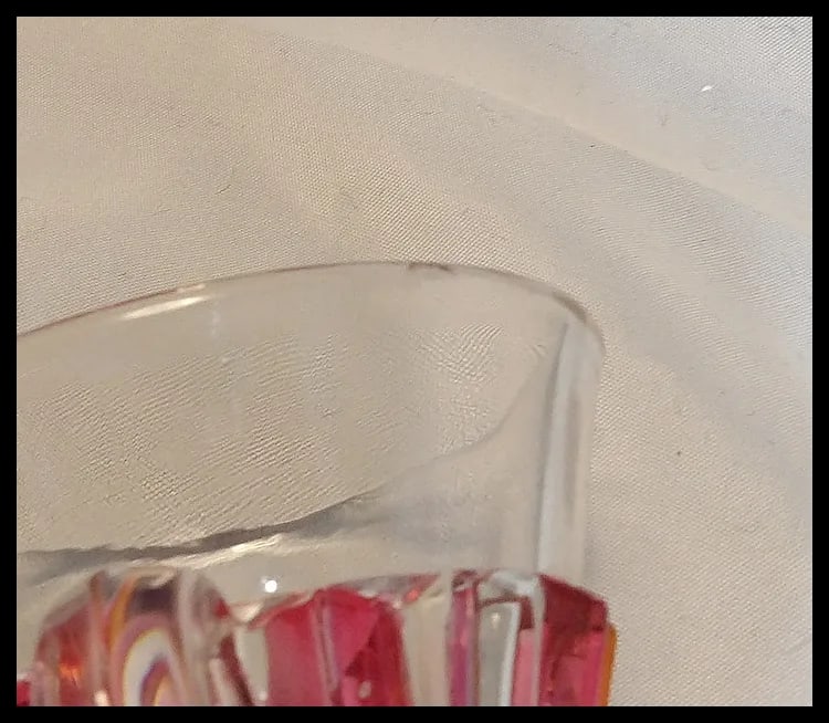 Rare 1940s Punch Bowl 1005 Ruby Flash by INDIANA GLASS - 8
